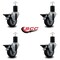 Service Caster 3.5'' Thermoplastic Rubber Swivel 1-3/4'' Expanding Stem Caster Set with Brake, 4PK SCC-EX20S3514-TPRB-PLB-134-4 - alternate 2